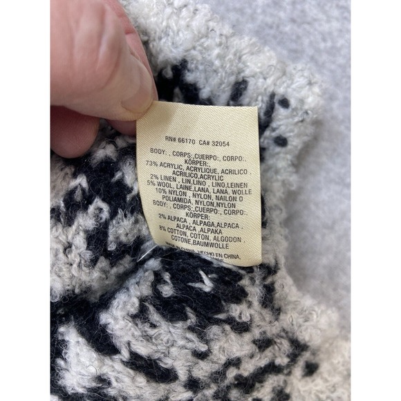 Anthropologie Moth Sweater Womens Small Gray Striped Solita Turtleneck Oversized - Picture 7 of 11